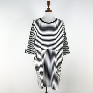 Anna Rachele Jeans Black White Stripe Shirt Dress